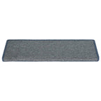 Vidaxl trapmatten 15 st 65x21x4 cm lichtgrijs en blauw met rechthoekige rand