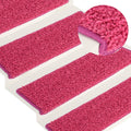 Vidaxl trapmatten 15 st 65x21x4 cm roze rechthoekige rand