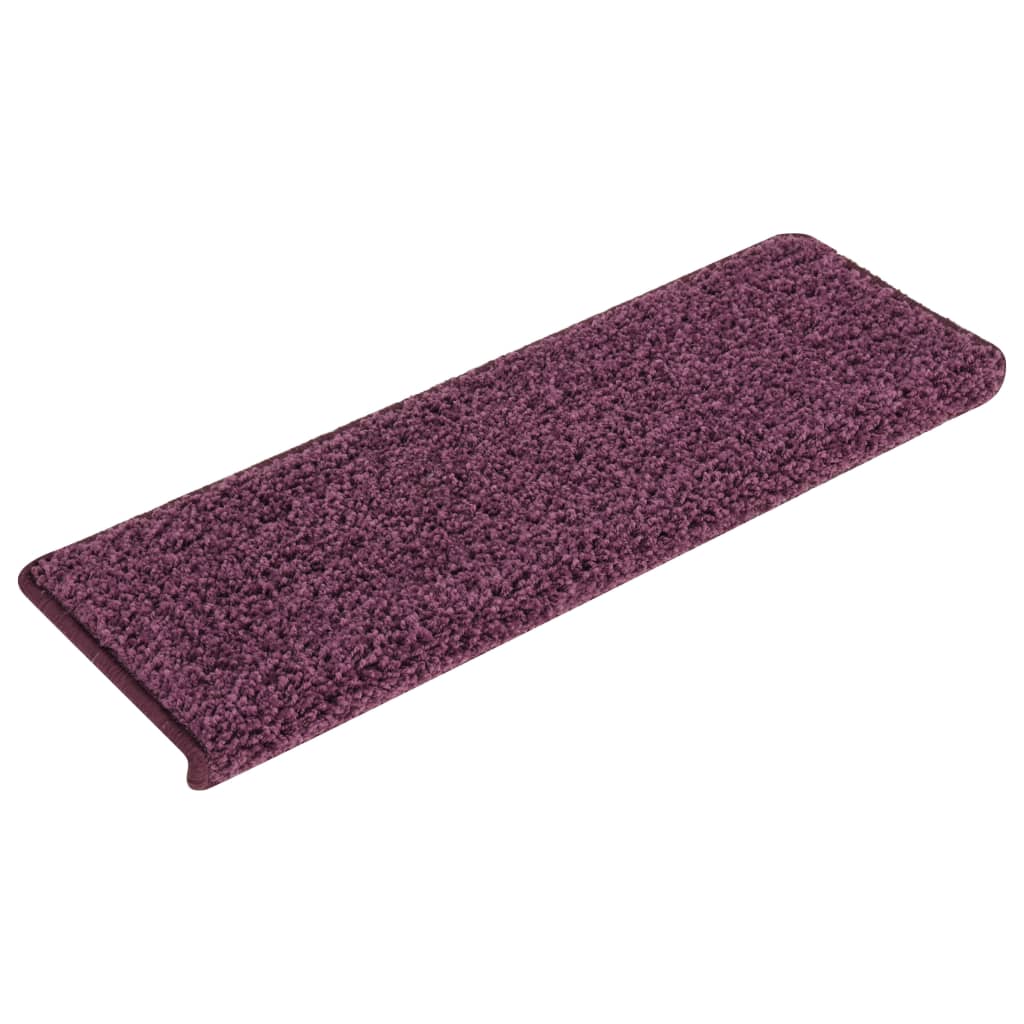 Vidaxl trapmatten 15 st 65x21x4 cm donkerpaars rechthoekige rand