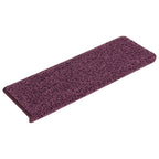 Vidaxl trapmatten 15 st 65x21x4 cm donkerpaars rechthoekige rand