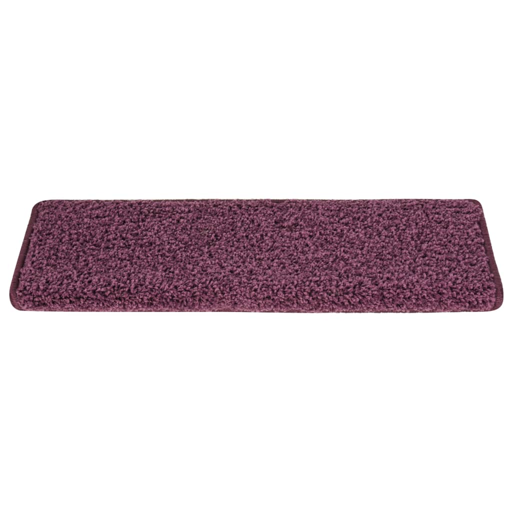Vidaxl trapmatten 15 st 65x21x4 cm donkerpaars rechthoekige rand