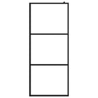 Vidaxl inloopdouchewand transparant 80x195 cm esg-glas zwart