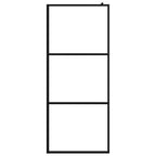 Vidaxl inloopdouchewand transparant 90x195 cm esg-glas zwart