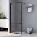 VidaXL Inloopdouchewand transparant 115x195 cm ESG-glas zwart