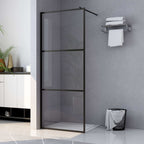 VidaXL Inloopdouchewand transparant 115x195 cm ESG-glas zwart