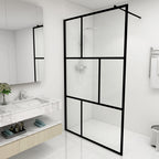 VidaXL Inloopdouchewand 115x195 cm gehard glas zwart