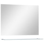 VidaXL Wandspiegel met schap 80x60 cm gehard glas
