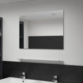 VidaXL Wandspiegel met schap 80x60 cm gehard glas
