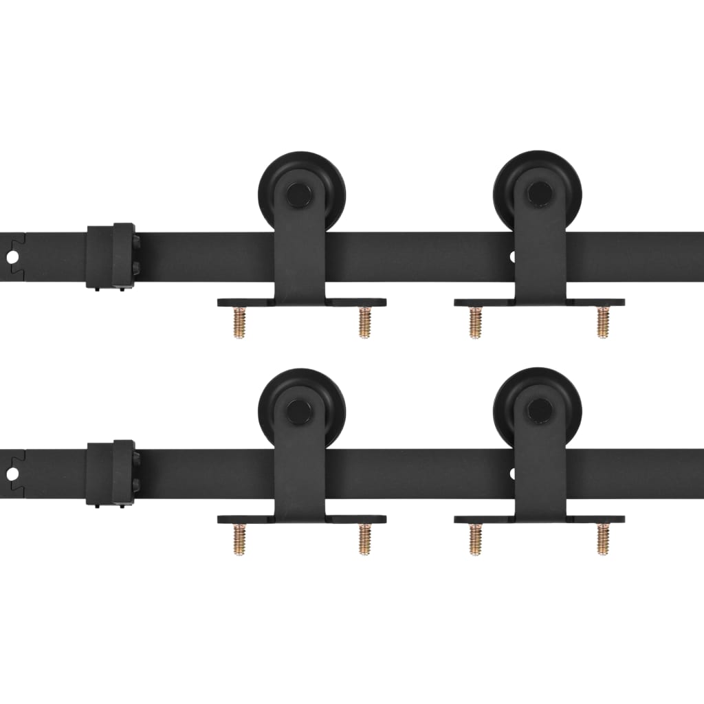 Vidaxl beslagsets voor schuifdeur 2 st 183 cm staal zwart