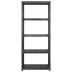 Vidaxl opbergrek 5-laags 142x38x170 cm kunststof zwart