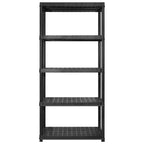 Vidaxl opbergrek 5-laags 183x45,7x185 cm kunststof zwart