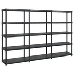 Vidaxl opbergrek 5-laags 274,5x45,7x185 cm kunststof zwart