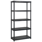 Vidaxl opbergrek 5-laags 274,5x45,7x185 cm kunststof zwart