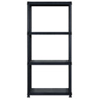 Vidaxl opbergrek 4-laags 244x30,5x130 cm kunststof zwart