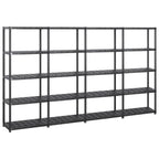 Vidaxl opbergrek 5-laags 284x38x170 cm kunststof zwart
