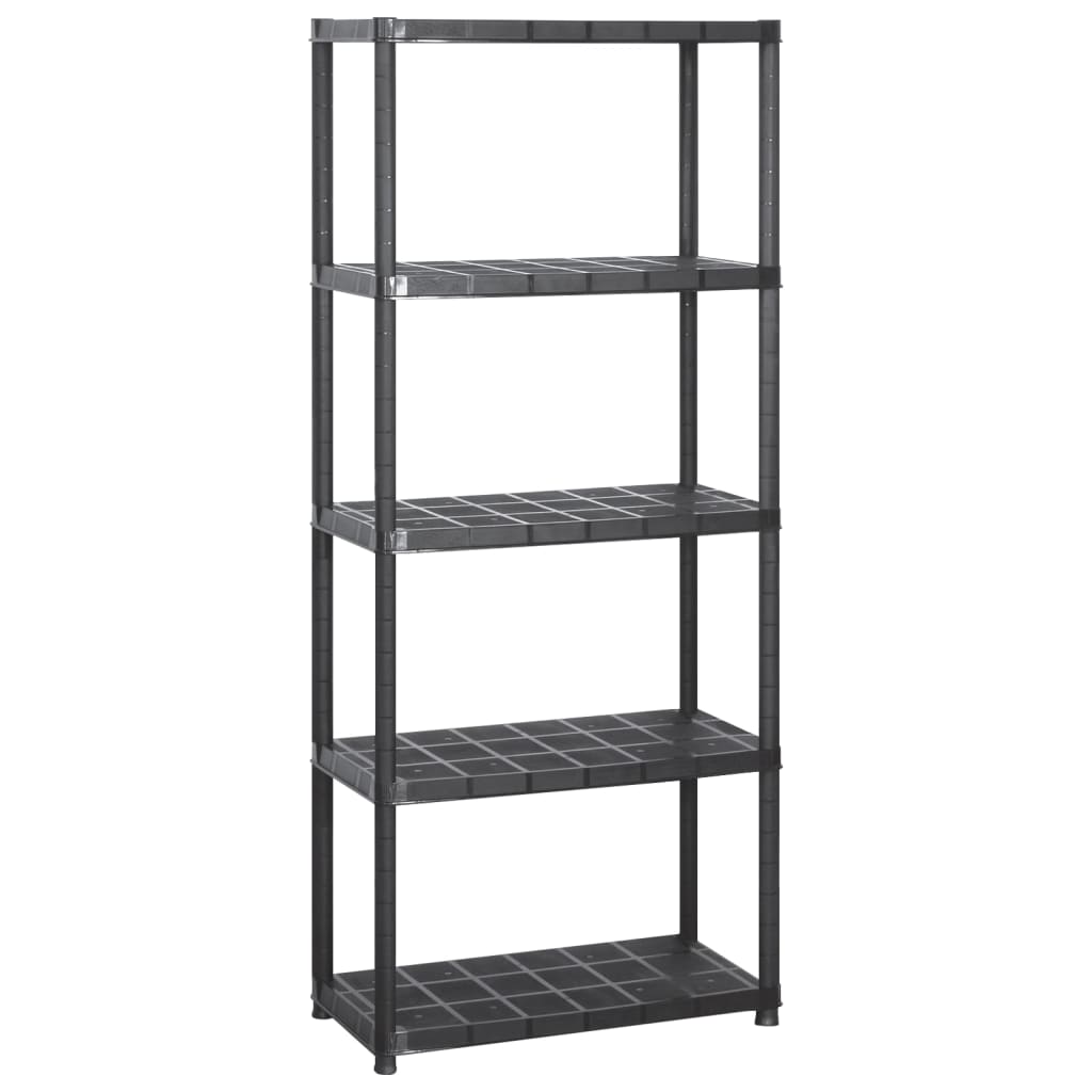 Vidaxl opbergrek 5-laags 284x38x170 cm kunststof zwart