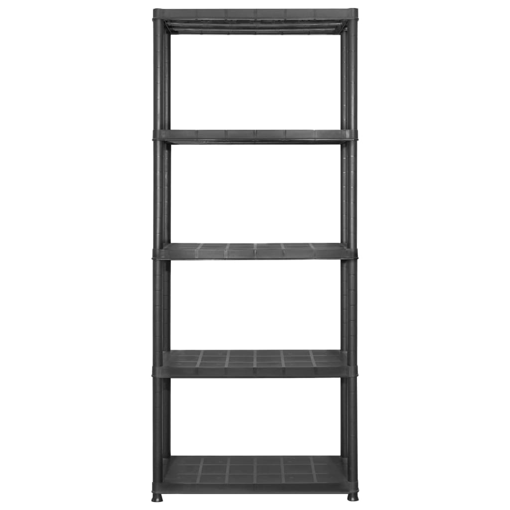 Vidaxl opbergrek 5-laags 284x38x170 cm kunststof zwart