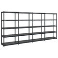 VidaXL Opbergrek 5-laags 366x45,7x185 cm kunststof zwart