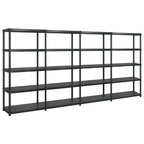 VidaXL Opbergrek 5-laags 366x45,7x185 cm kunststof zwart