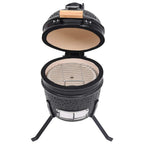 Vidaxl kamado barbecue 2-in-1 56 cm keramiek zwart