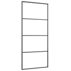 Vidaxl schuifdeur 90x205 cm aluminium en esg-glas zwart