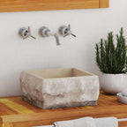 Vidaxl gootsteen 30x30x13 cm marmer crèmekleurig