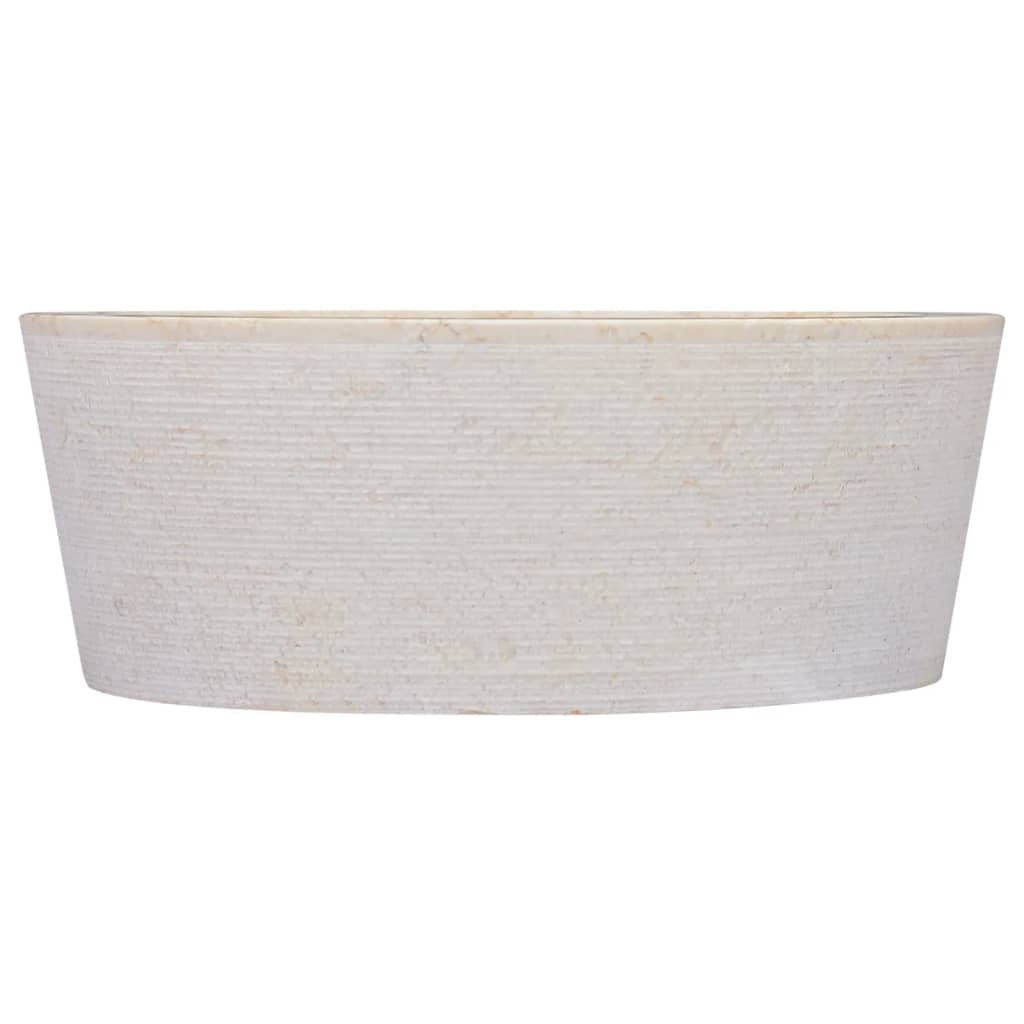 Vidaxl gootsteen ø40x15 cm marmer crèmekleurig