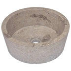 Vidaxl gootsteen ø40x15 cm marmer grijs