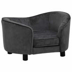 Vidaxl hondenbank 69x49x40 cm pluche donkergrijs