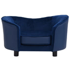 Vidaxl hondenbank 69x49x40 cm pluche en kunstleer blauw