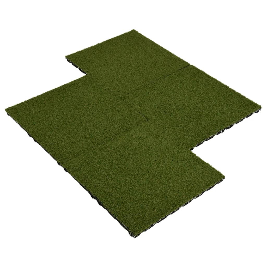 VidaXL Kunstgrastegels 4 st 50x50x2,5 cm rubber