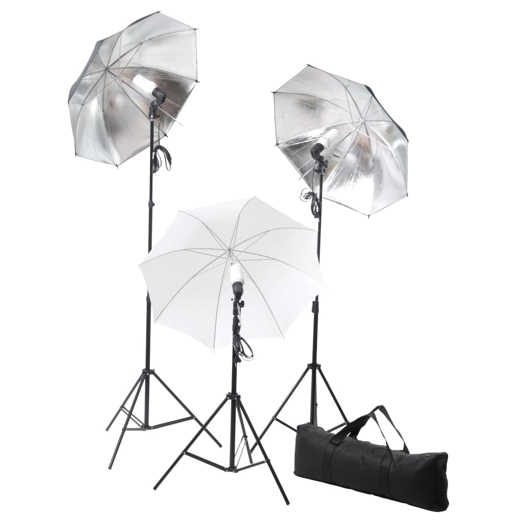 Vidaxl fotostudioset met lampen, paraplu's, achtergrond en reflector