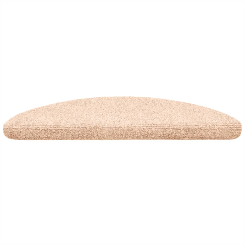 Vidaxl trapmatten zelfklevend 10 stuks 56x17x3 cm lichtbruin halfrond
