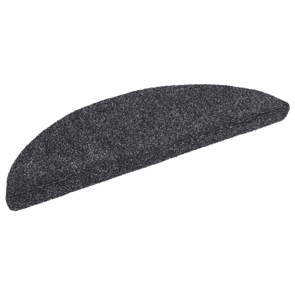 Vidaxl trapmatten zelfklevend 5 stuks 56x17x3 cm donkergrijs halfrond