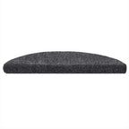 Vidaxl trapmatten zelfklevend 5 stuks 56x17x3 cm donkergrijs halfrond