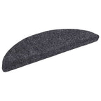 Vidaxl trapmatten zelfklevend 10 stuks 56x17x3 cm donkergrijs halfrond