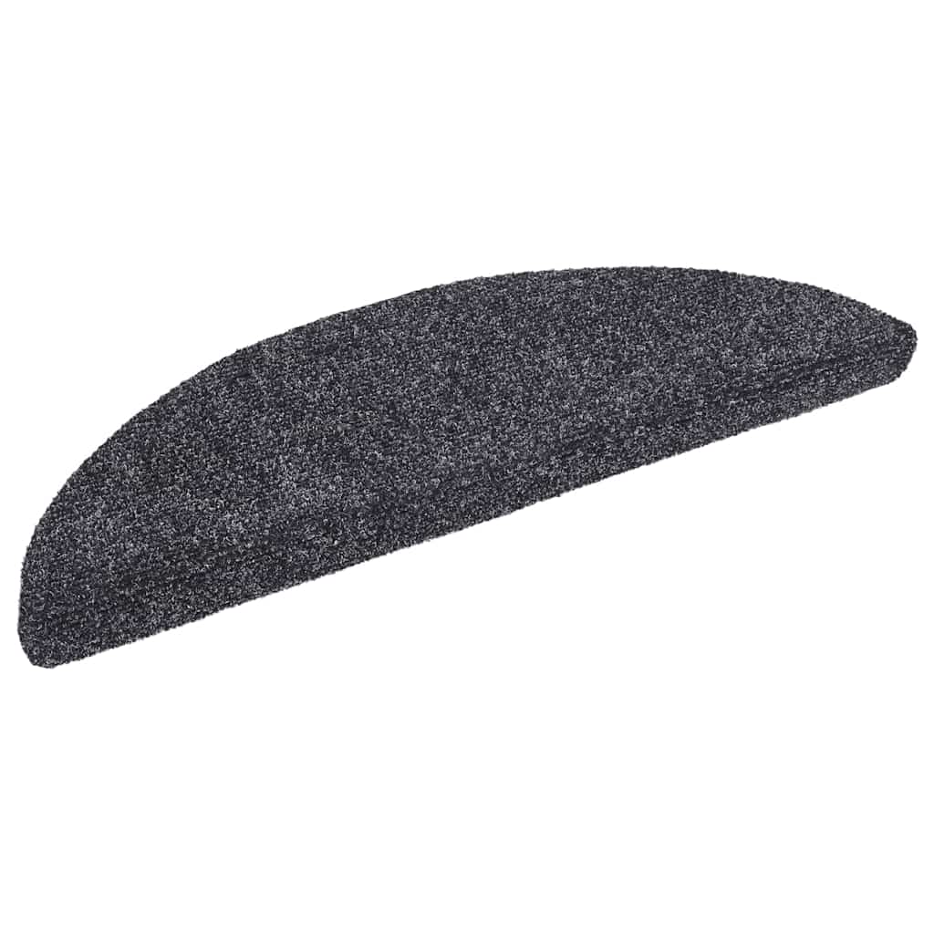 Vidaxl trapmatten zelfklevend 10 stuks 56x17x3 cm donkergrijs halfrond
