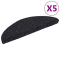 Vidaxl trapmatten zelfklevend 5 stuks 56x17x3 cm zwart halfrond