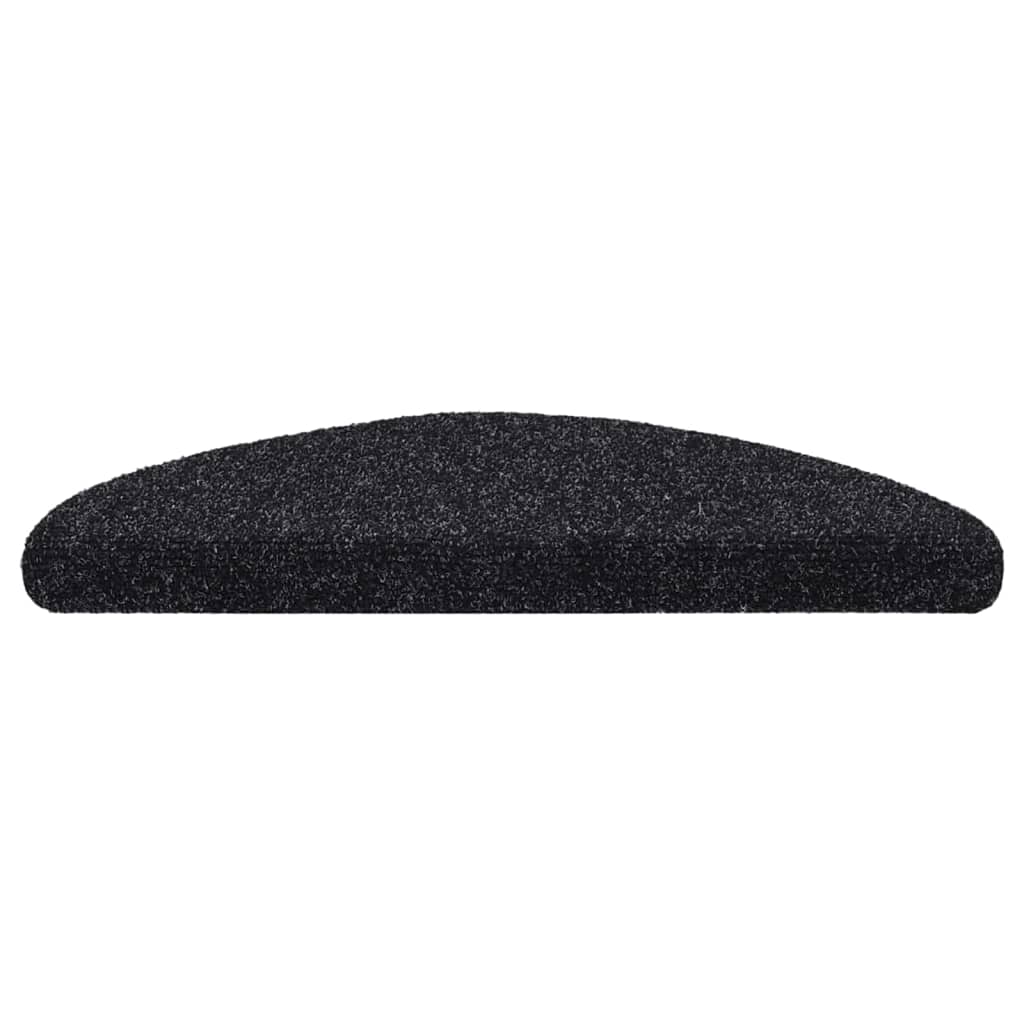 Vidaxl trapmatten zelfklevend 10 stuks 56x17x3 cm zwart halfrond