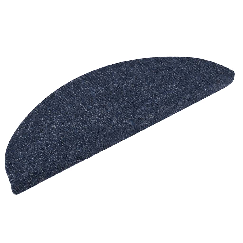 Vidaxl trapmatten zelfklevend 5 stuks 56x17x3 cm blauw halfrond