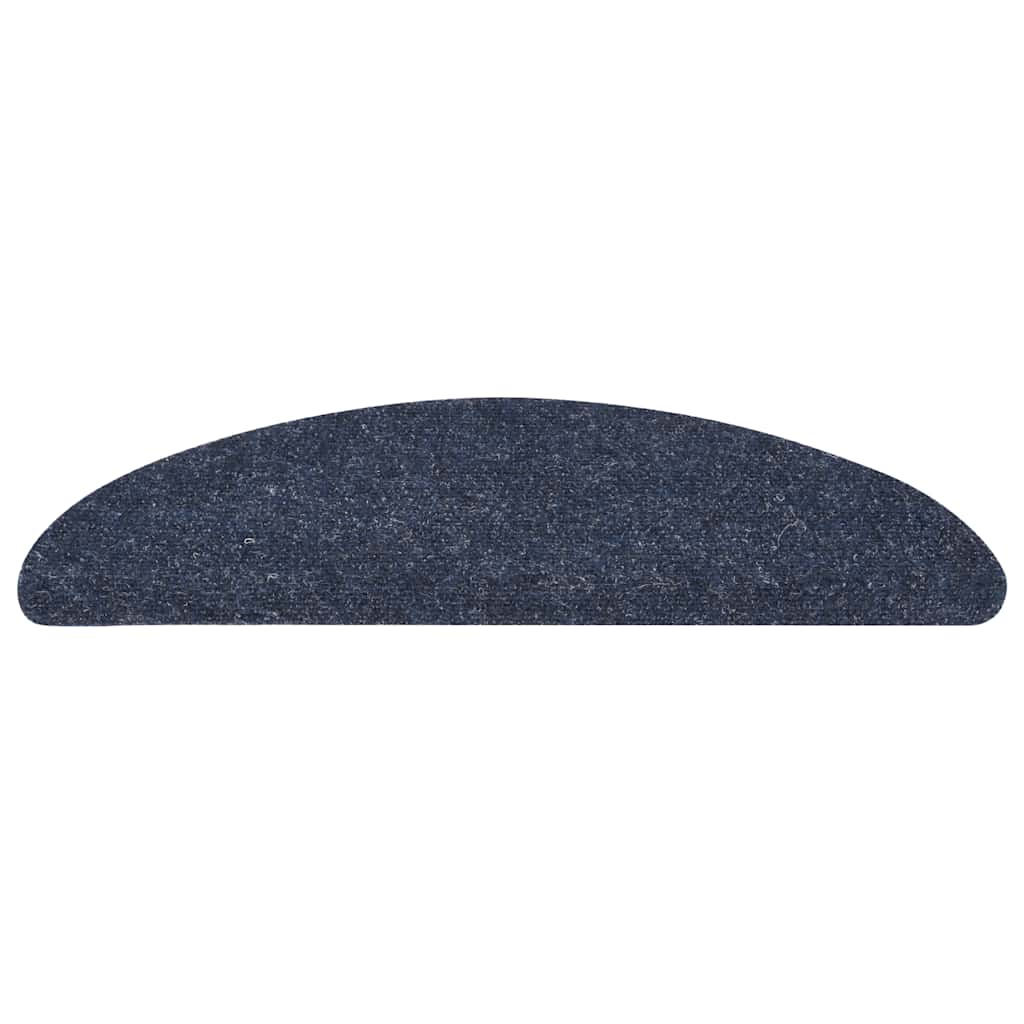 Vidaxl trapmatten zelfklevend 10 stuks 56x17x3 cm blauw halfrond