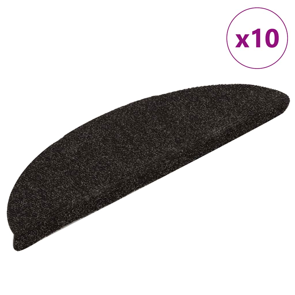 Vidaxl trapmatten zelfklevend 10 st 56x17x3 cm donkerbruin halfrond