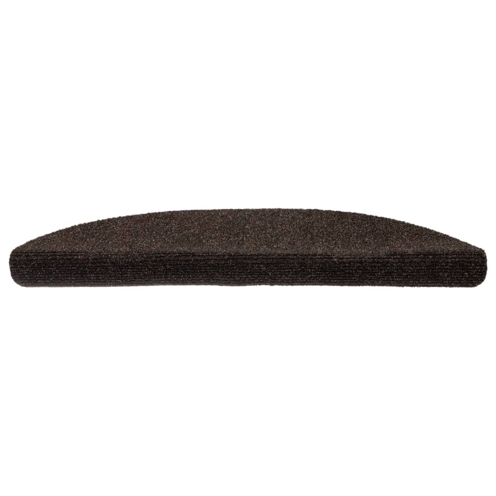 Vidaxl trapmatten zelfklevend 10 stuks 56x17x3 cm bruin halfrond