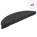 Vidaxl trapmatten zelfklevend 5 stuks 56x17x3 cm antraciet halfrond