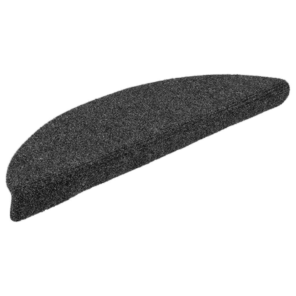 Vidaxl trapmatten zelfklevend 5 stuks 56x17x3 cm antraciet halfrond