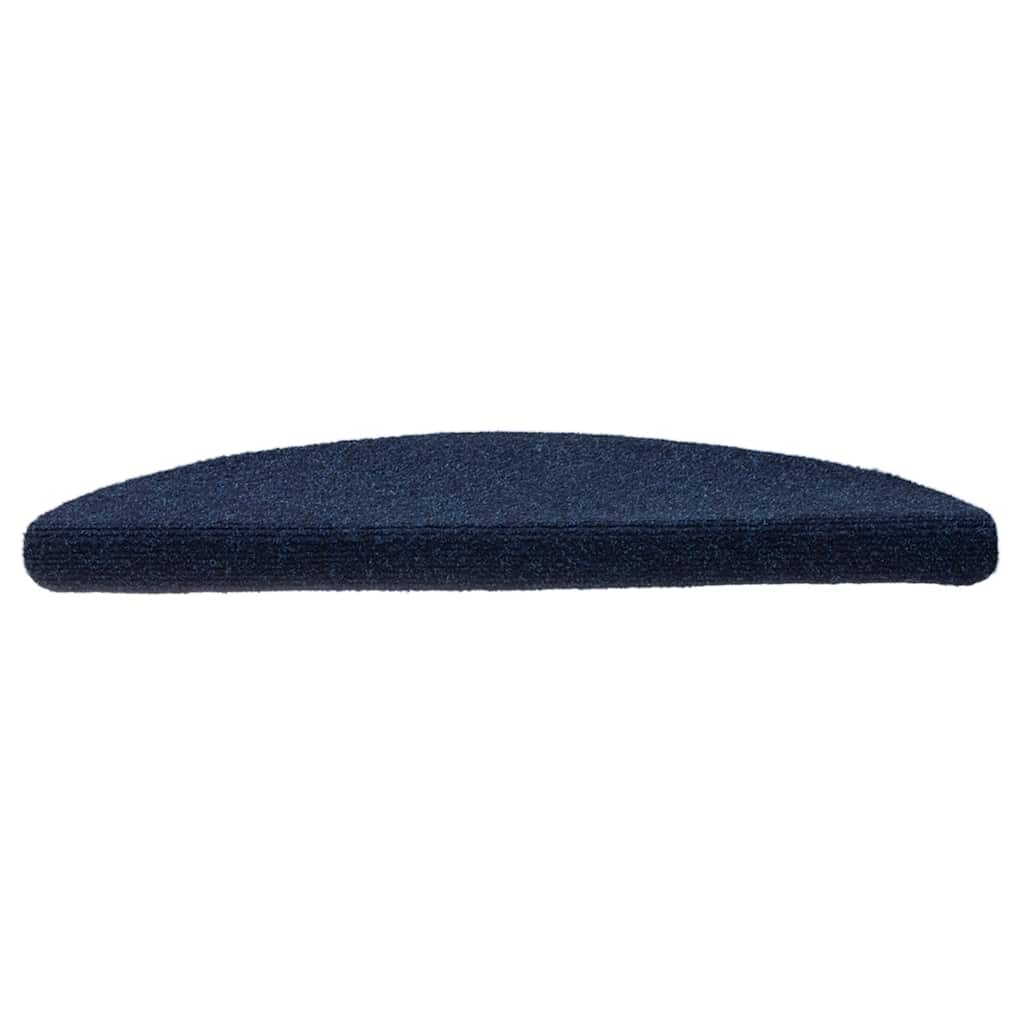 Vidaxl trapmatten zelfklevend 5 stuks 56x17x3 cm marineblauw halfrond