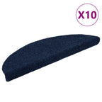 Vidaxl trapmatten zelfklevend 10 stuks 56x17x3 cm marineblauw halfrond