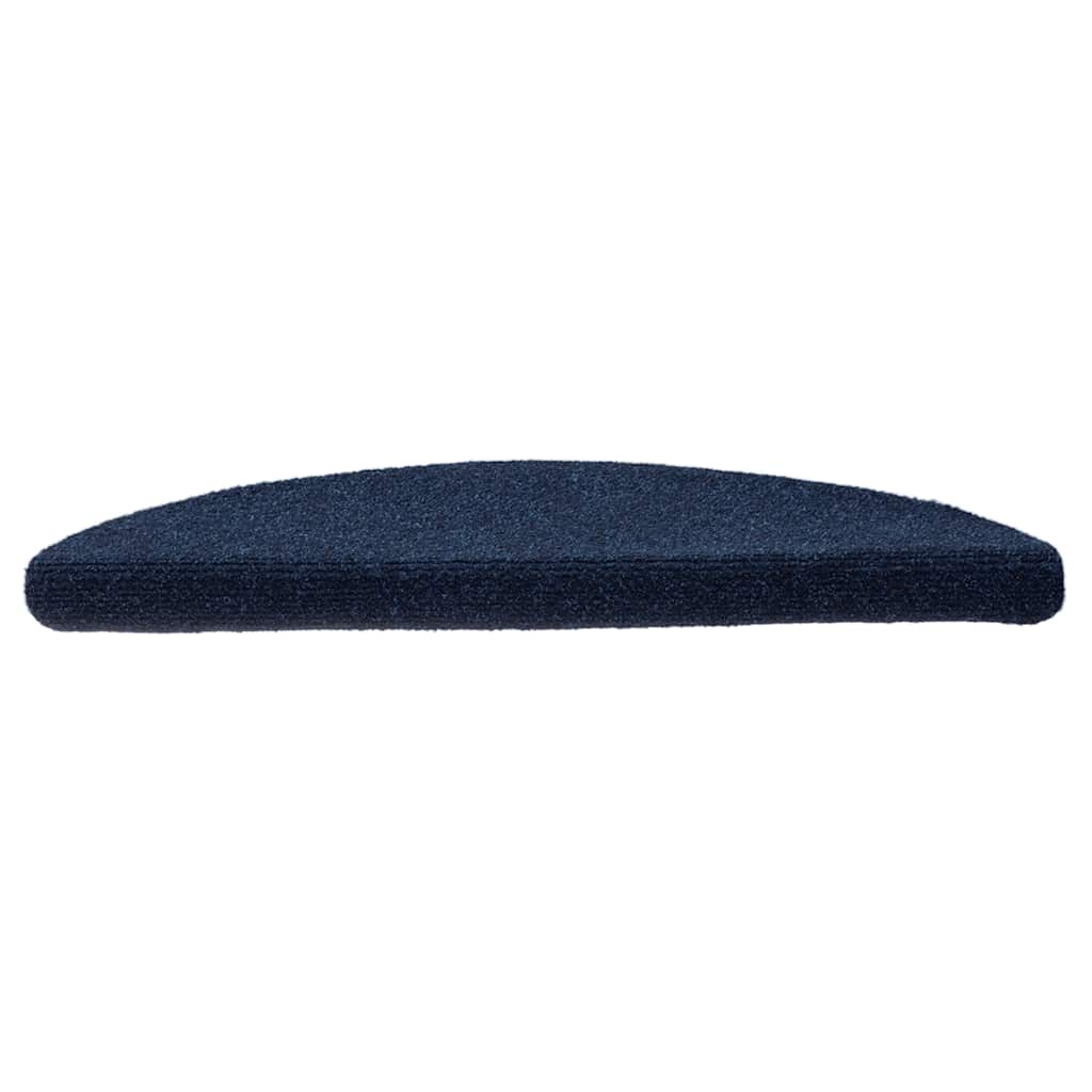 Vidaxl trapmatten zelfklevend 10 stuks 56x17x3 cm marineblauw halfrond