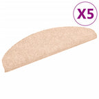 Vidaxl trapmatten zelfklevend 5 stuks 65x21x4 cm lichtbruin halfrond groot