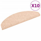 Vidaxl trapmatten zelfklevend 10 stuks 65x21x4 cm lichtbruin halfrond groot